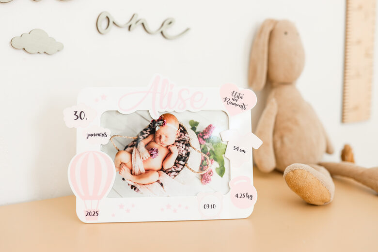 Personalizēts foto rāmis rozā